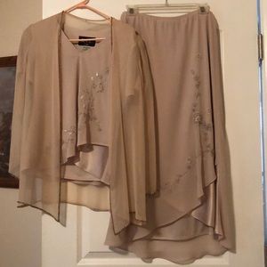 Petite S.L. Fashion skirt, top, and overlay outfit